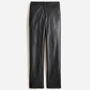 J. Crew Kate Straight Leg Pants Faux Leather Black Size 16